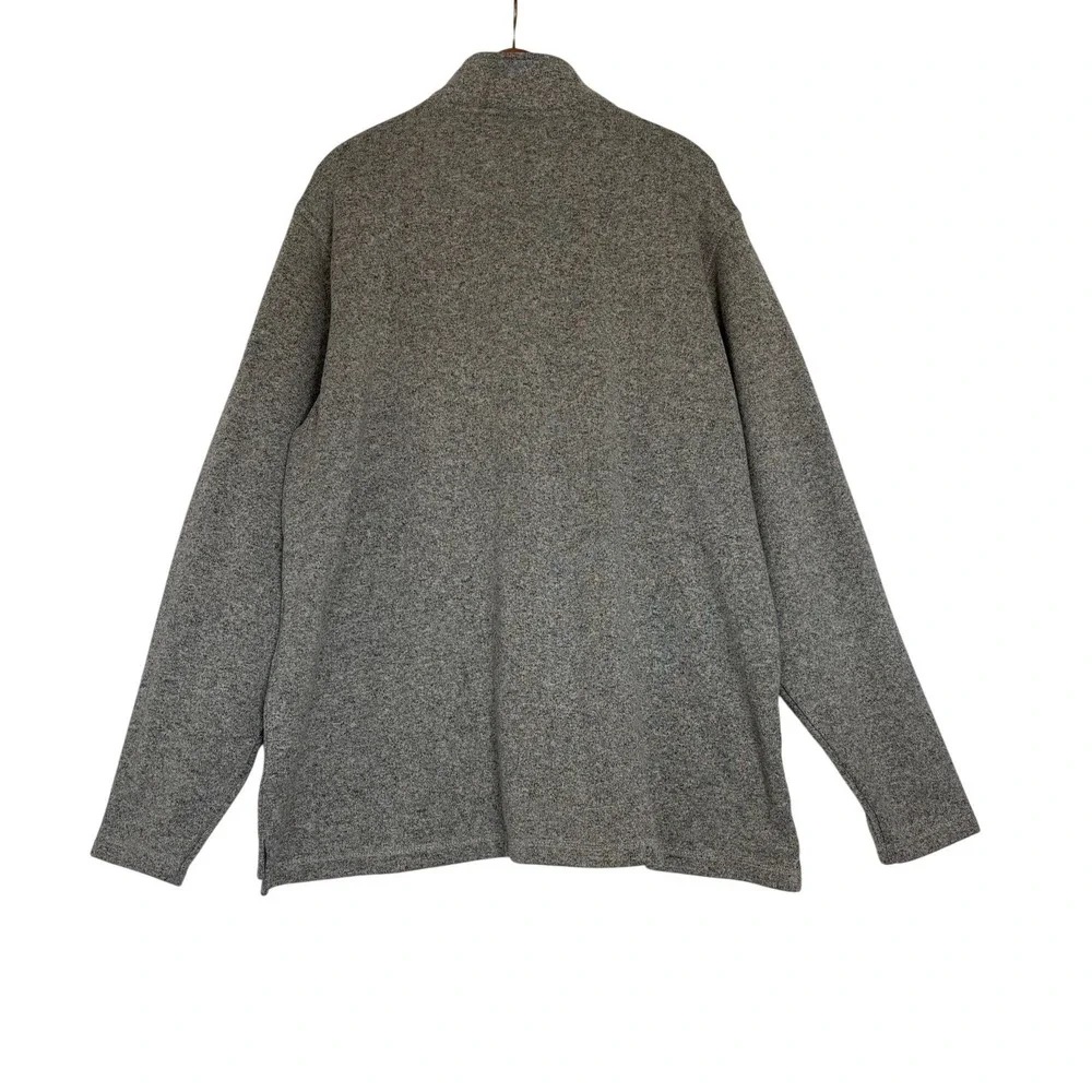 Wrangler Authentics Mens 2XL Gray Sweater Knit Quarter Zip Fleece Pullover